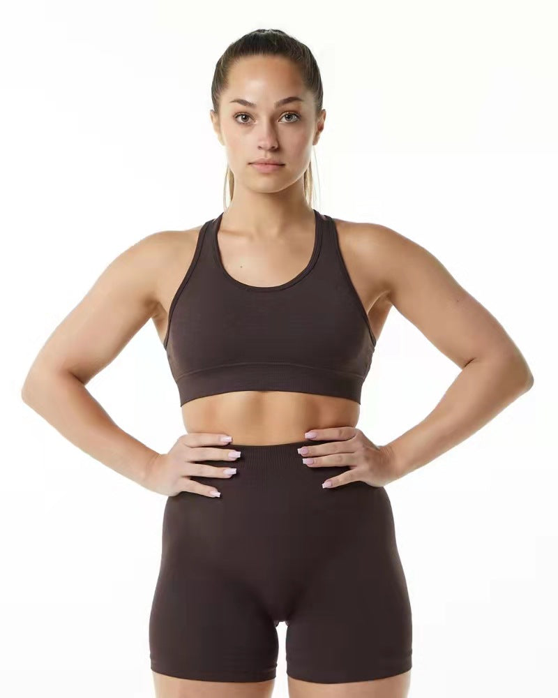 Vest Women's Shockproof High Strength Integrated Underwear Shorts Fitness Yoga Set